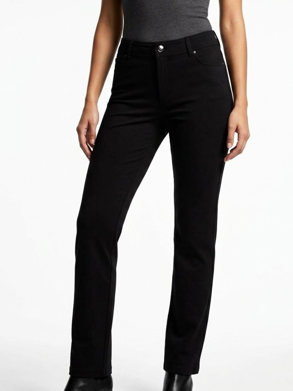 Seven7 Y2K McBling Rhinestone Embellished Black Ponte Skinny Pants Sz 10